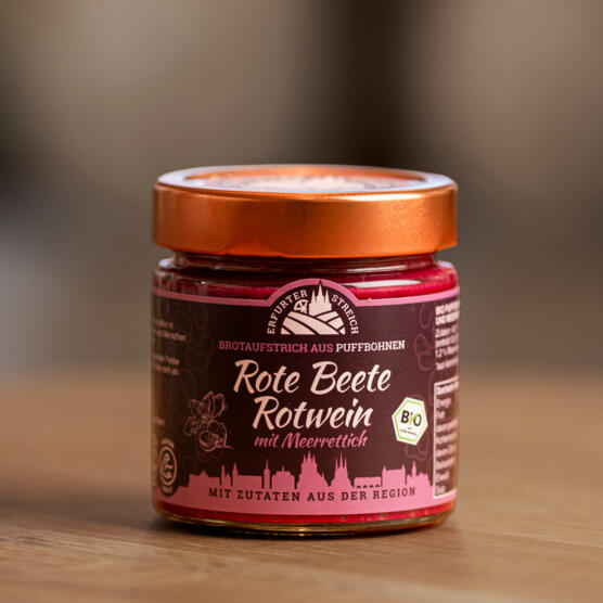 ein Produktbild von: Erfurter Streich – Rote Beete, Rotwein und Meerrettich 180g