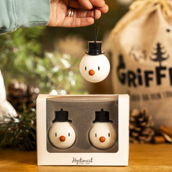 ein Produktbild von: Hoptimist Snowman Ornament 2er Pack.